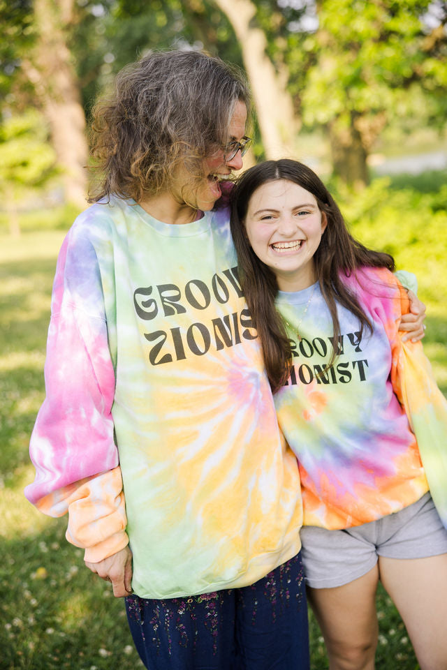 Groovy Zionist Unisex Tie-Dye Sweatshirt