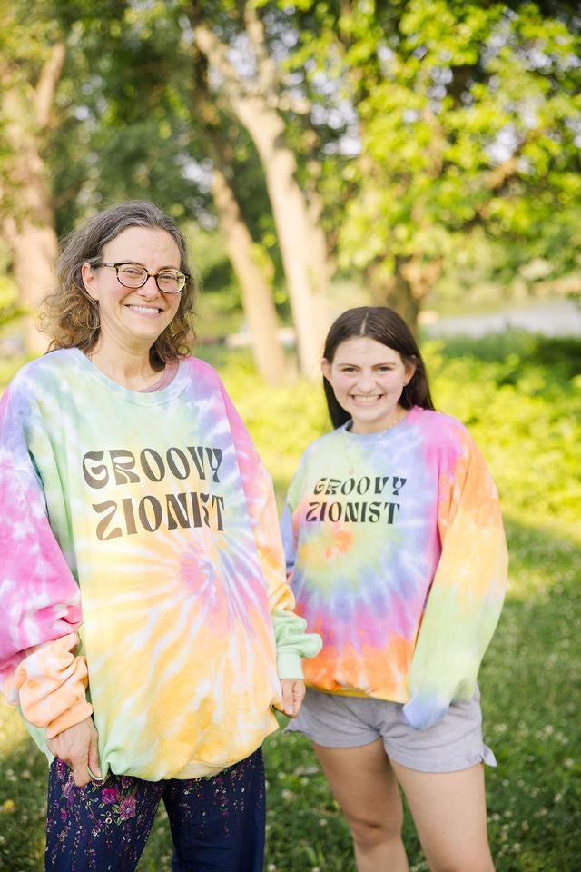 Groovy Zionist Unisex Tie-Dye Sweatshirt