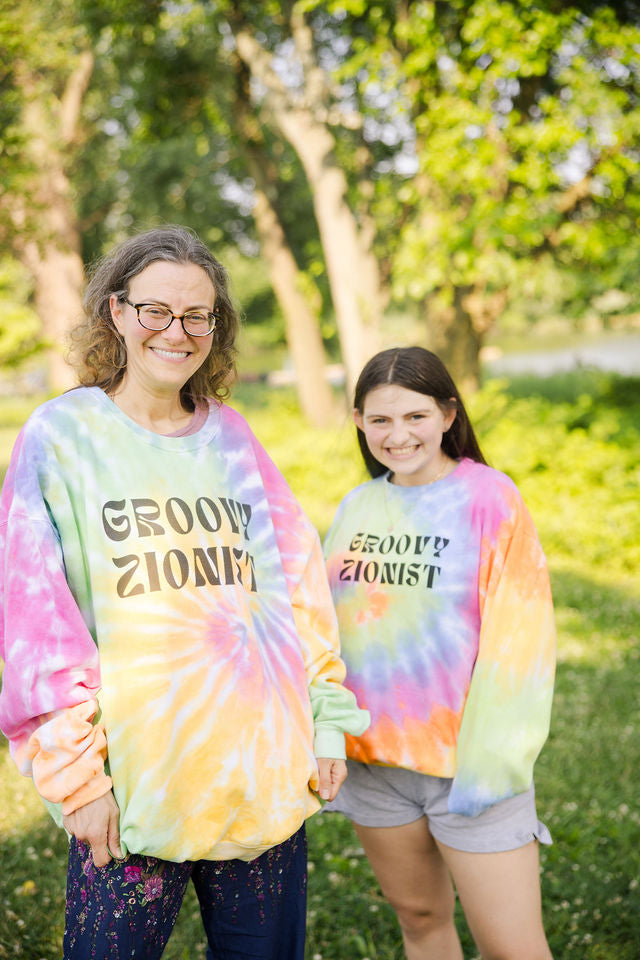 Groovy Zionist Unisex Tie-Dye Sweatshirt