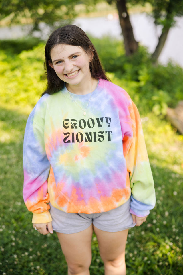 Groovy Zionist Unisex Tie-Dye Sweatshirt