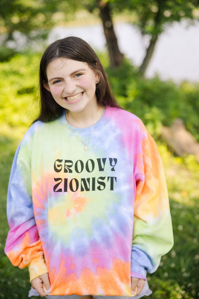 Groovy Zionist Unisex Tie-Dye Sweatshirt