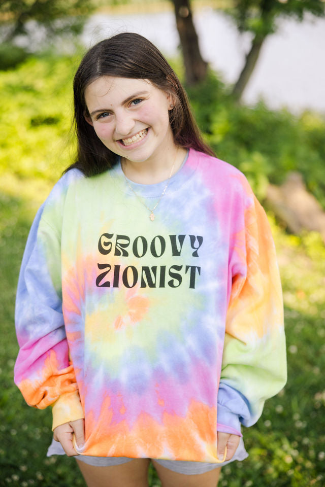 Groovy Zionist Unisex Tie-Dye Sweatshirt