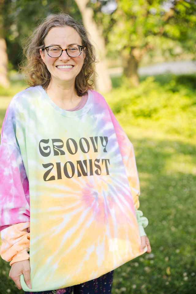 Groovy Zionist Unisex Tie-Dye Sweatshirt