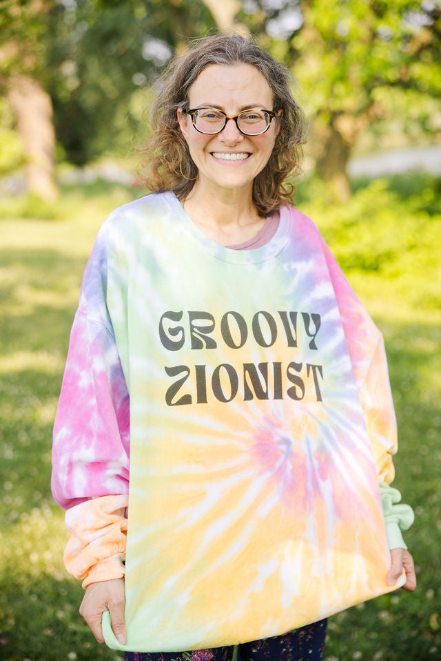 Groovy Zionist Unisex Tie-Dye Sweatshirt