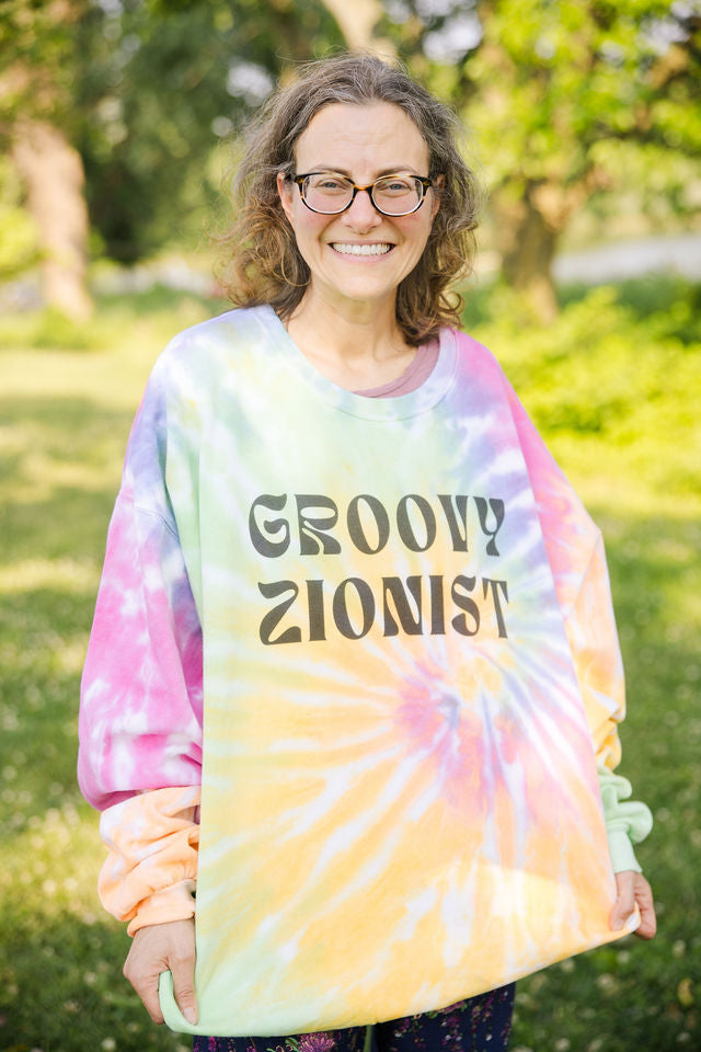 Groovy Zionist Unisex Tie-Dye Sweatshirt