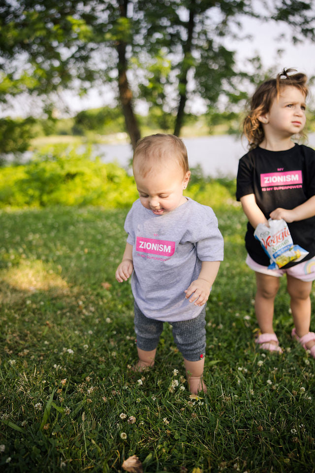 Zionism Is My Superpower Pink & White Toddler's Fine Jersey Tee