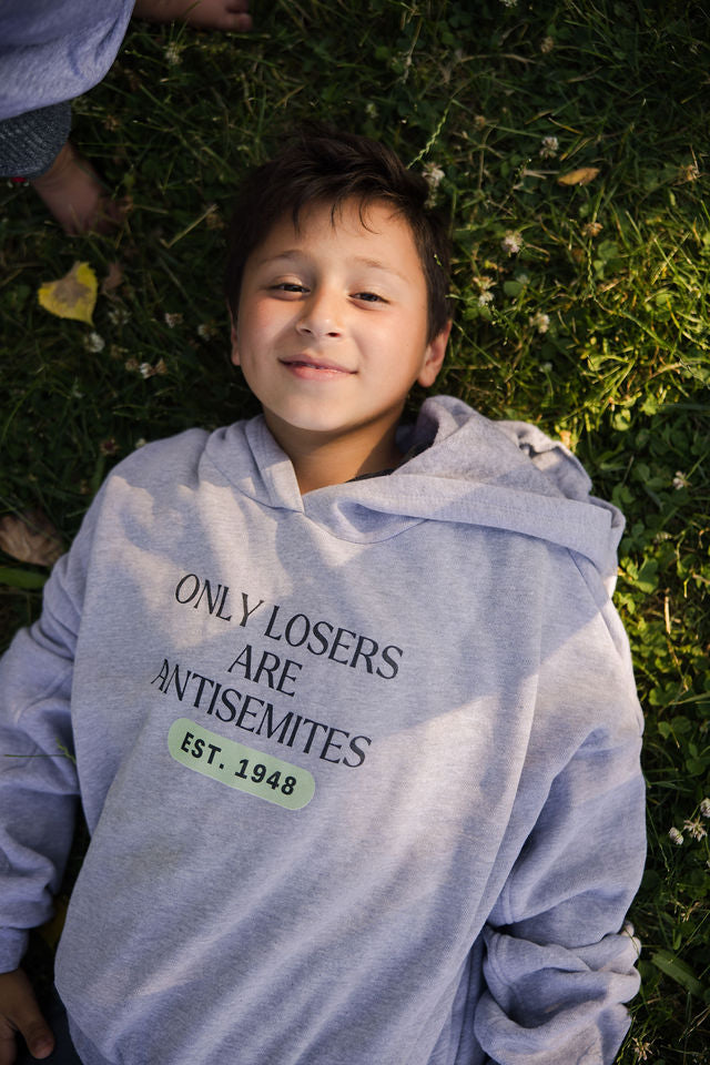 Only Losers Are Antisemites 1948 Green Women's Cinched Bottom Hoodie