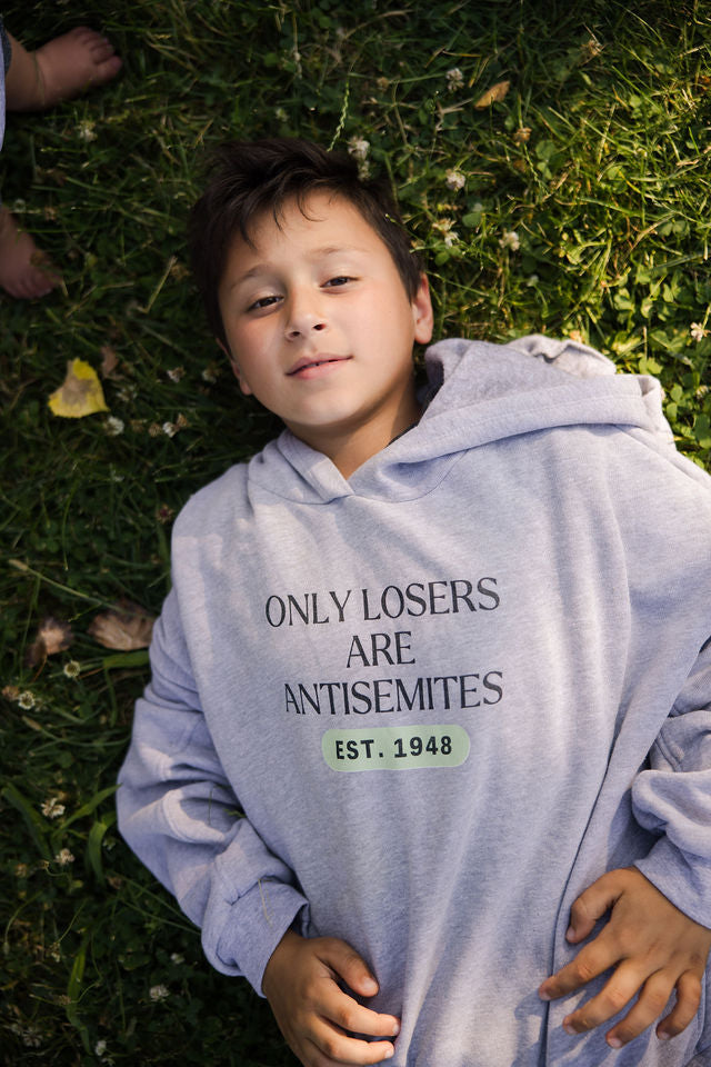 Only Losers Are Antisemites 1948 Green Women's Cinched Bottom Hoodie