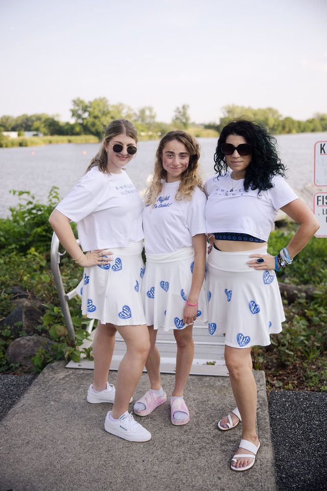 Ilana Blue Israel Heart on White Women's Skater Skirt