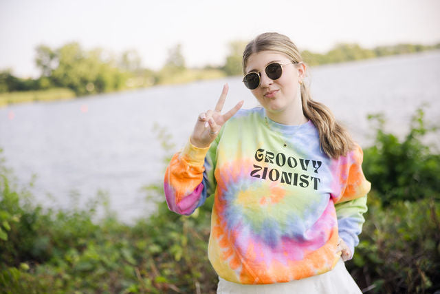 Groovy Zionist Unisex Tie-Dye Sweatshirt