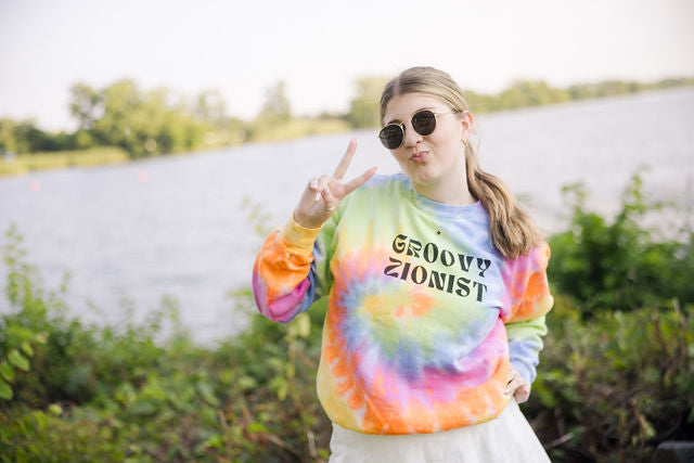 Groovy Zionist Unisex Tie-Dye Sweatshirt