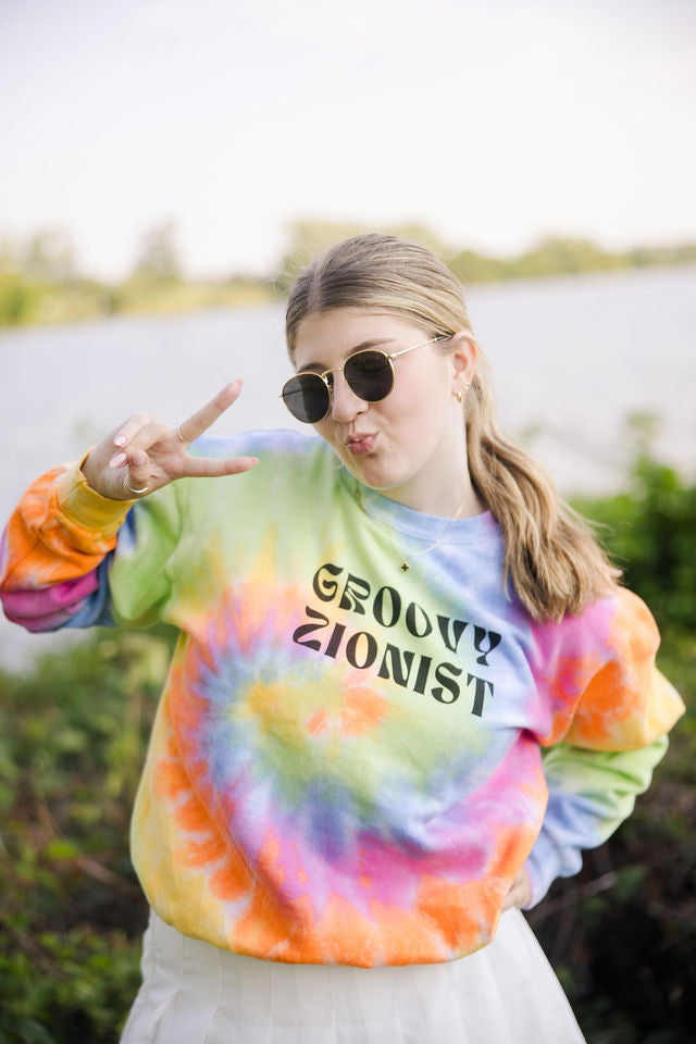 Groovy Zionist Unisex Tie-Dye Sweatshirt