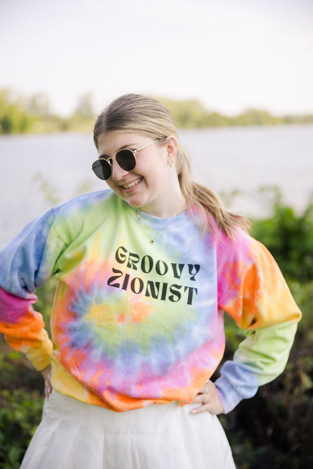 Groovy Zionist Unisex Tie-Dye Sweatshirt