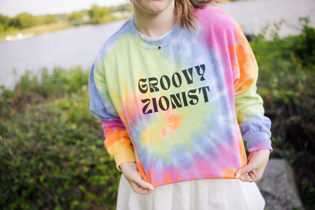 Groovy Zionist Unisex Tie-Dye Sweatshirt