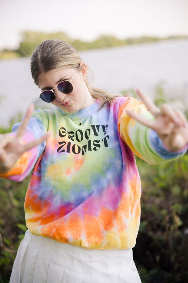 Groovy Zionist Unisex Tie-Dye Sweatshirt