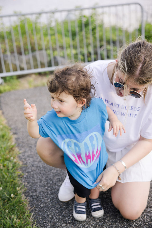 Joseph Israel Heart Teal & Pink Square Kids Heavy Cotton™ Tee