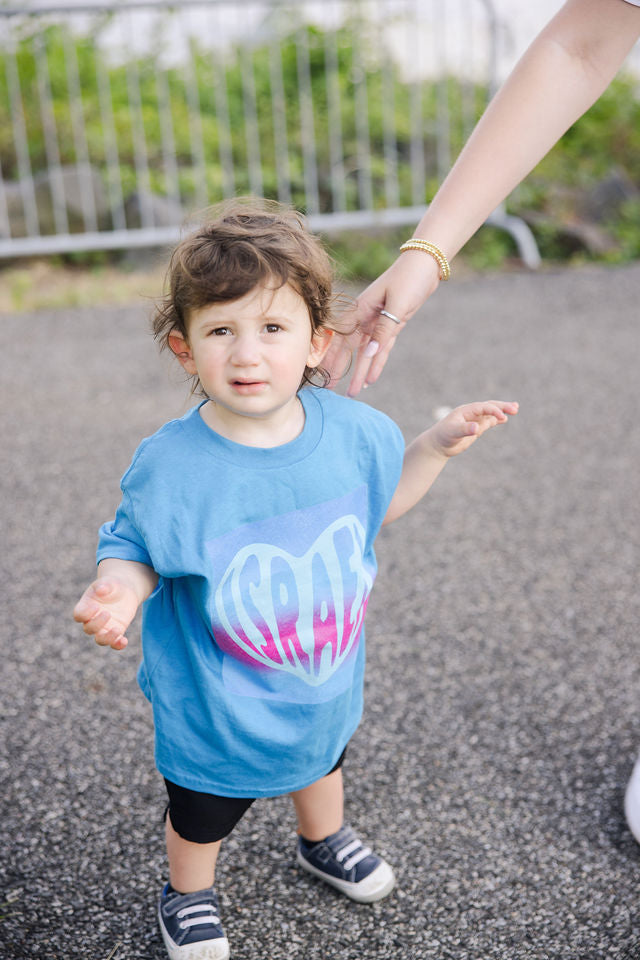 Joseph Israel Heart Teal & Pink Square Kids Heavy Cotton™ Tee