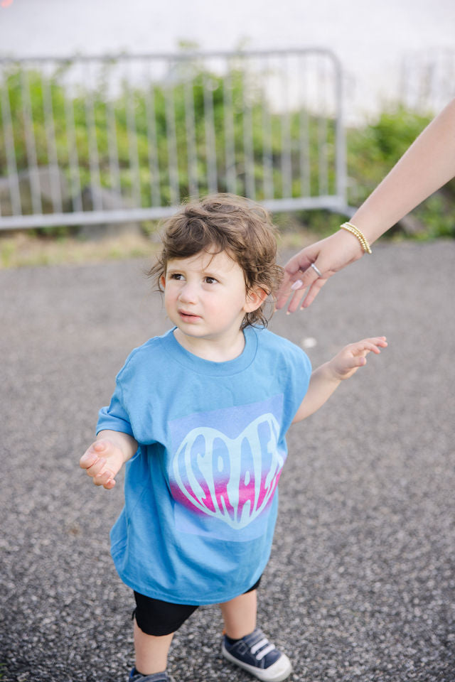 Joseph Israel Heart Teal & Pink Square Kids Heavy Cotton™ Tee