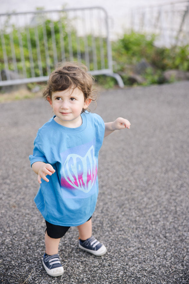 Joseph Israel Heart Teal & Pink Square Kids Heavy Cotton™ Tee