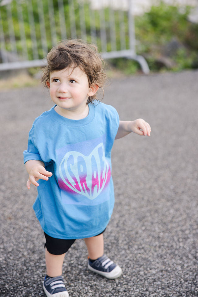 Joseph Israel Heart Teal & Pink Square Kids Heavy Cotton™ Tee