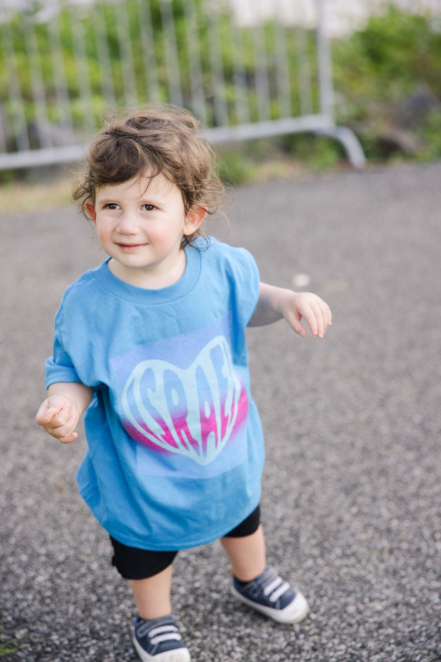 Joseph Israel Heart Teal & Pink Square Kids Heavy Cotton™ Tee