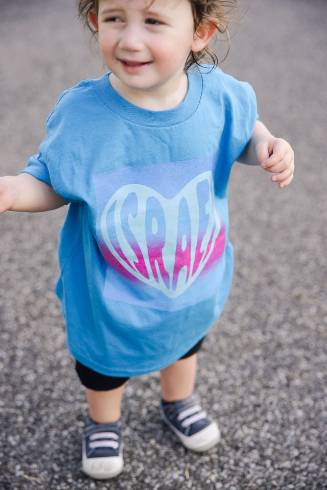 Joseph Israel Heart Teal & Pink Square Kids Heavy Cotton™ Tee