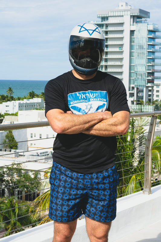 Yechiel Black Star Swim Trunks