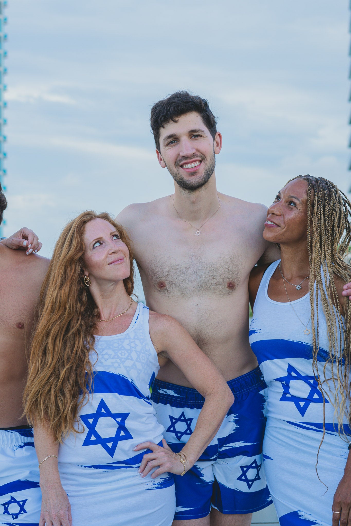 Ilay Larger Israel Flag Large Patten on White Women's Racerback