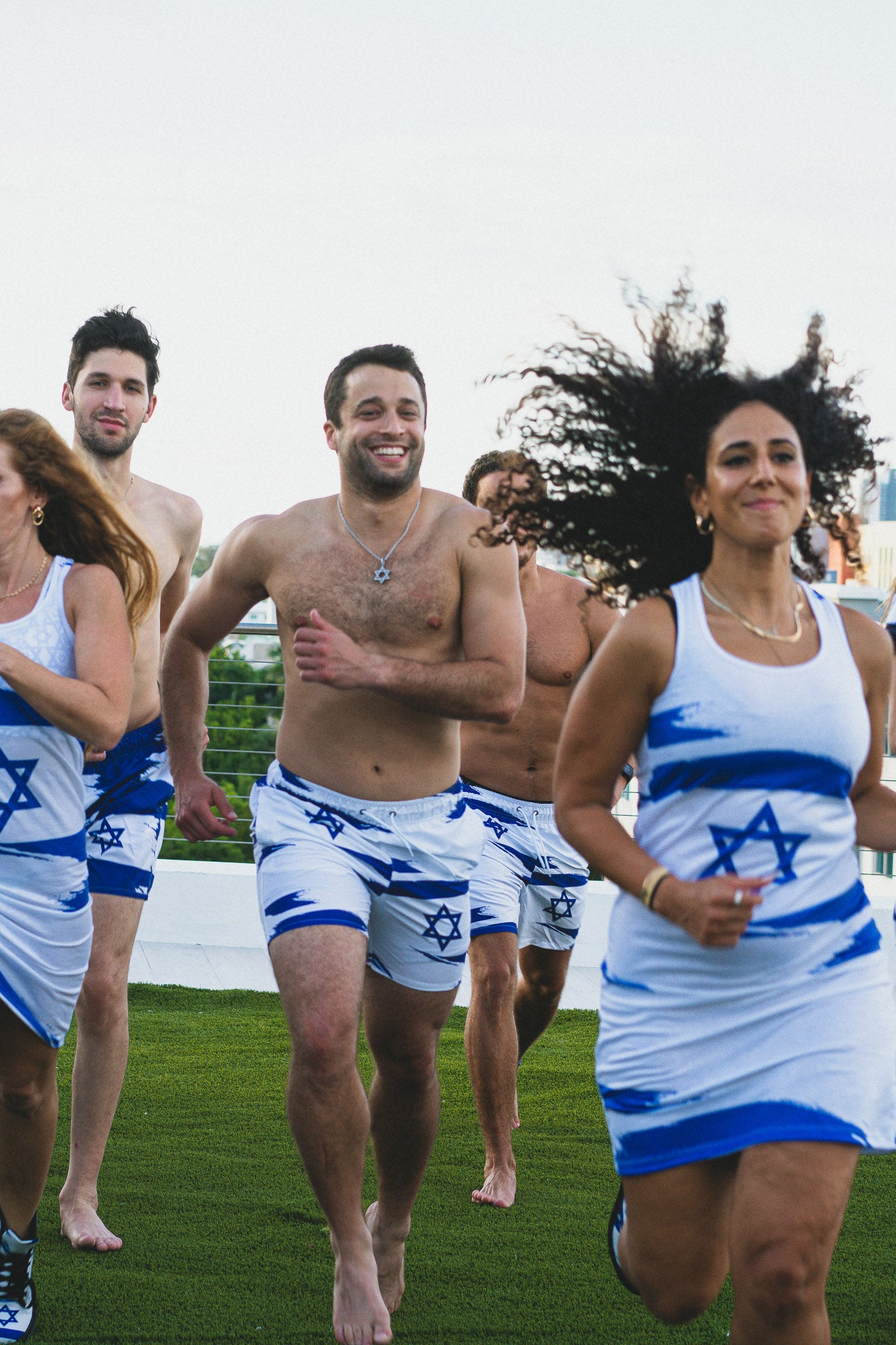 Ilay Larger Israel Flag Large Patten on White Women's Racerback Dress