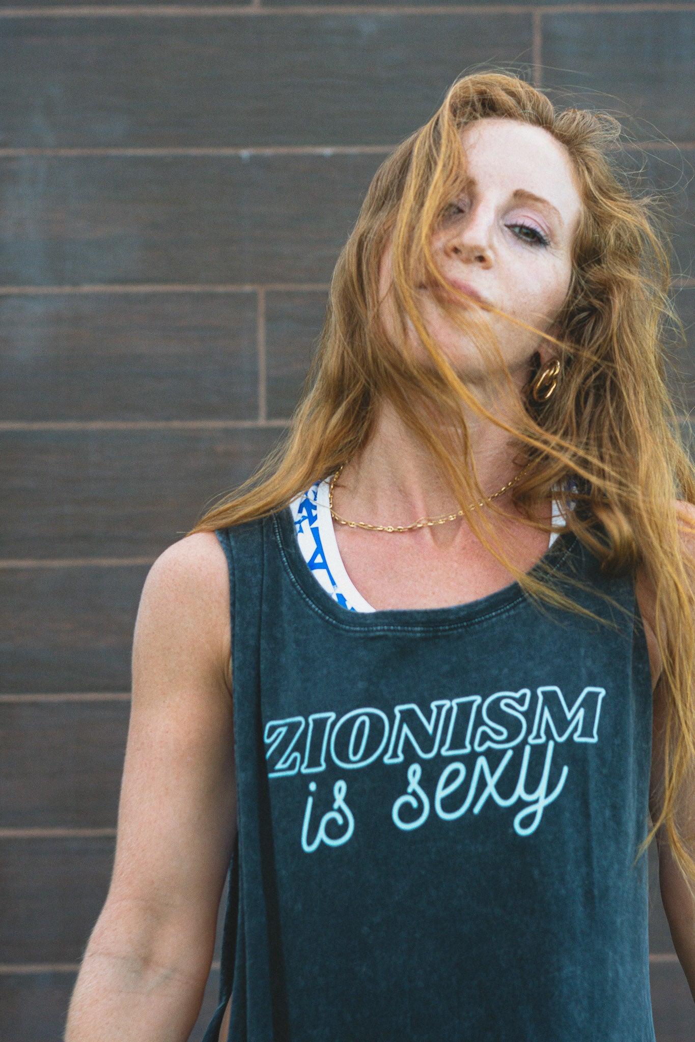 Zionism Is Sexyyy Teal Unisex Stonewash Tank Top