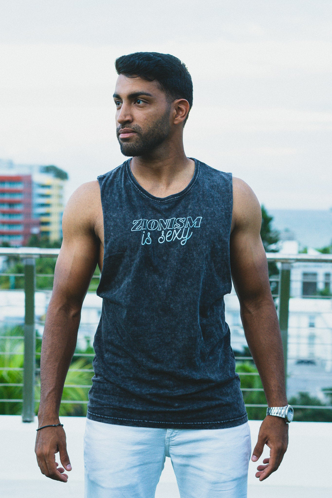 Zionism Is Sexyyy Teal Unisex Stonewash Tank Top