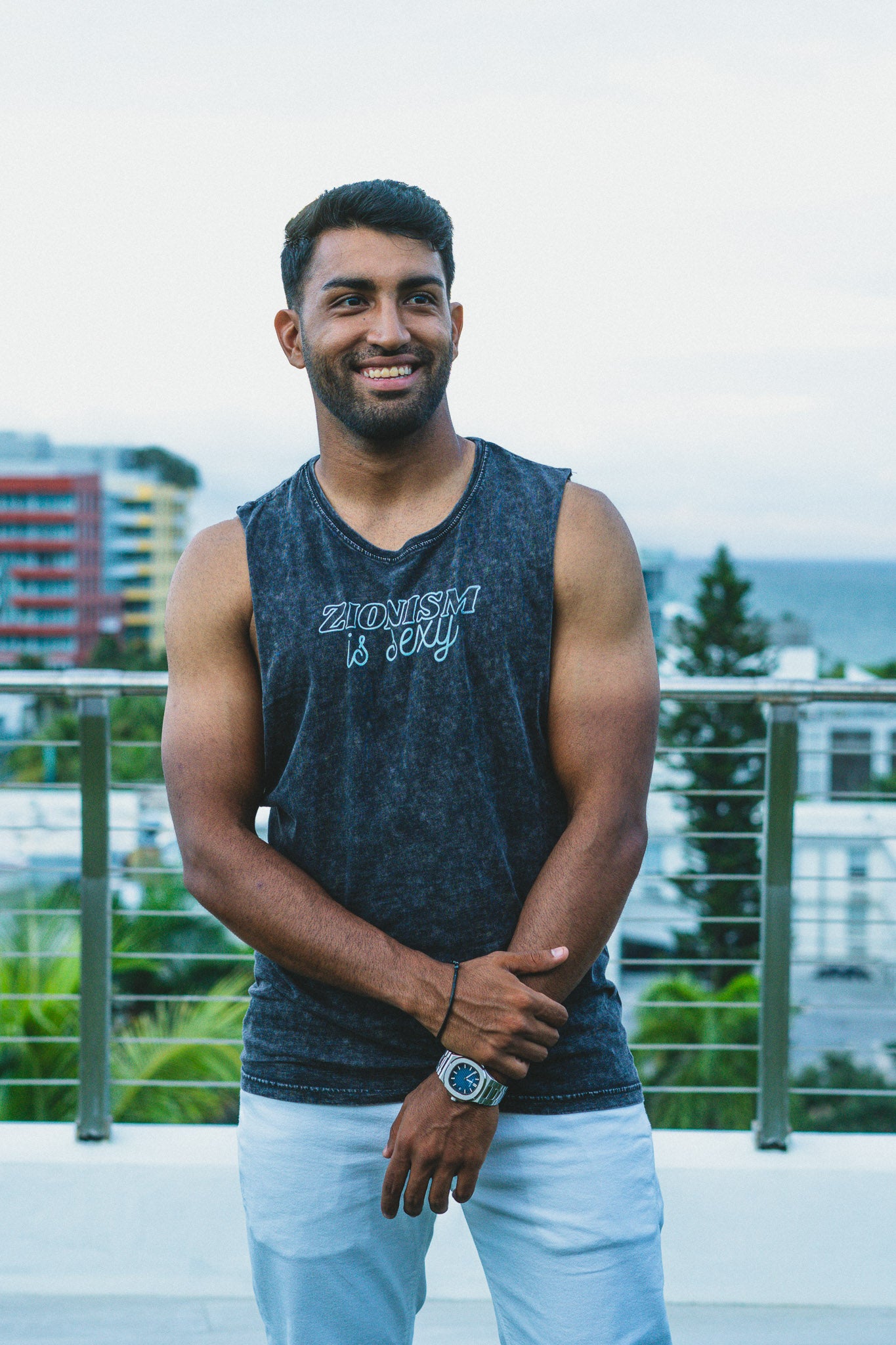 Zionism Is Sexyyy Teal Unisex Stonewash Tank Top