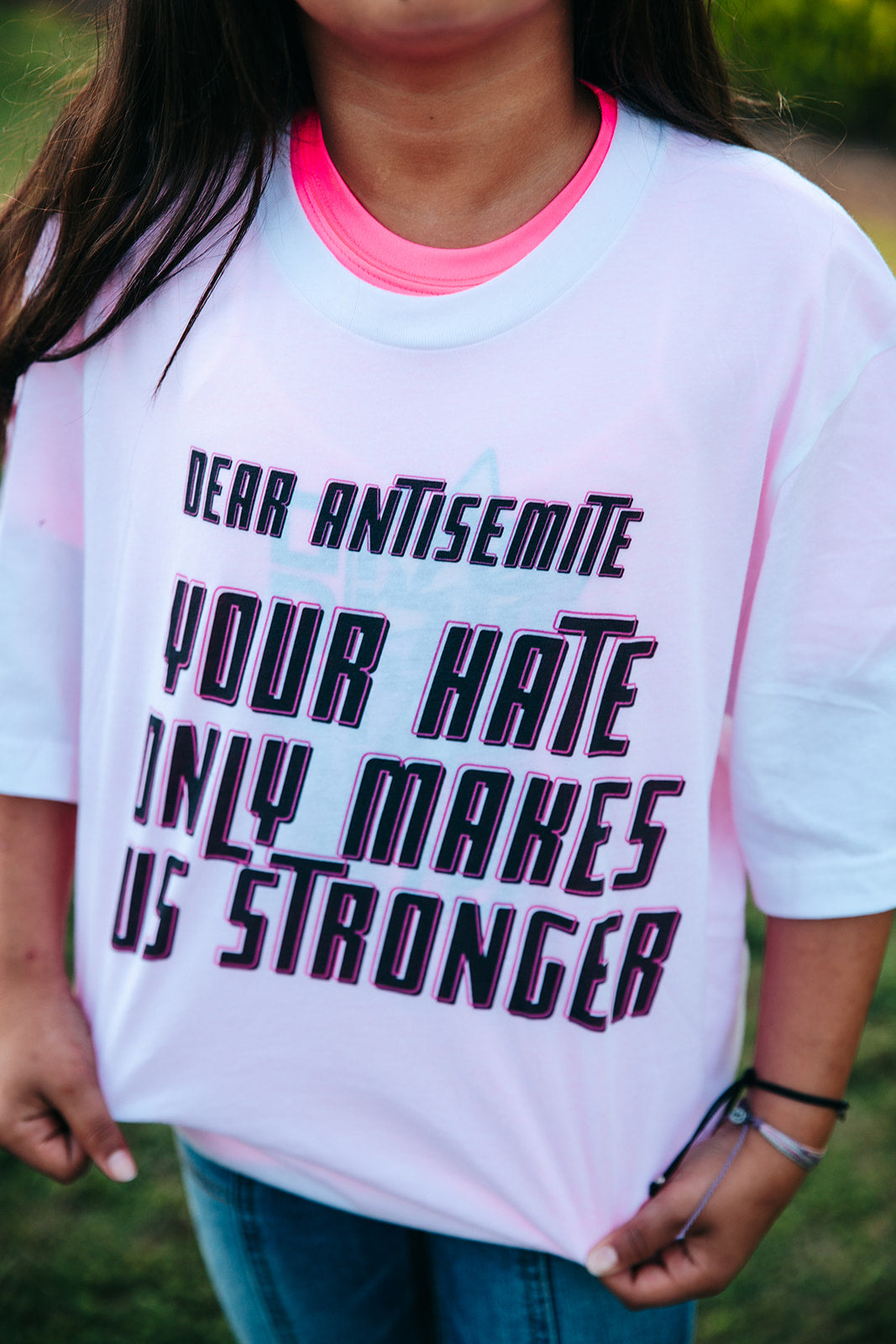 Dear Antisemite Black & Pink Unisex Jersey Short Sleeve Tee