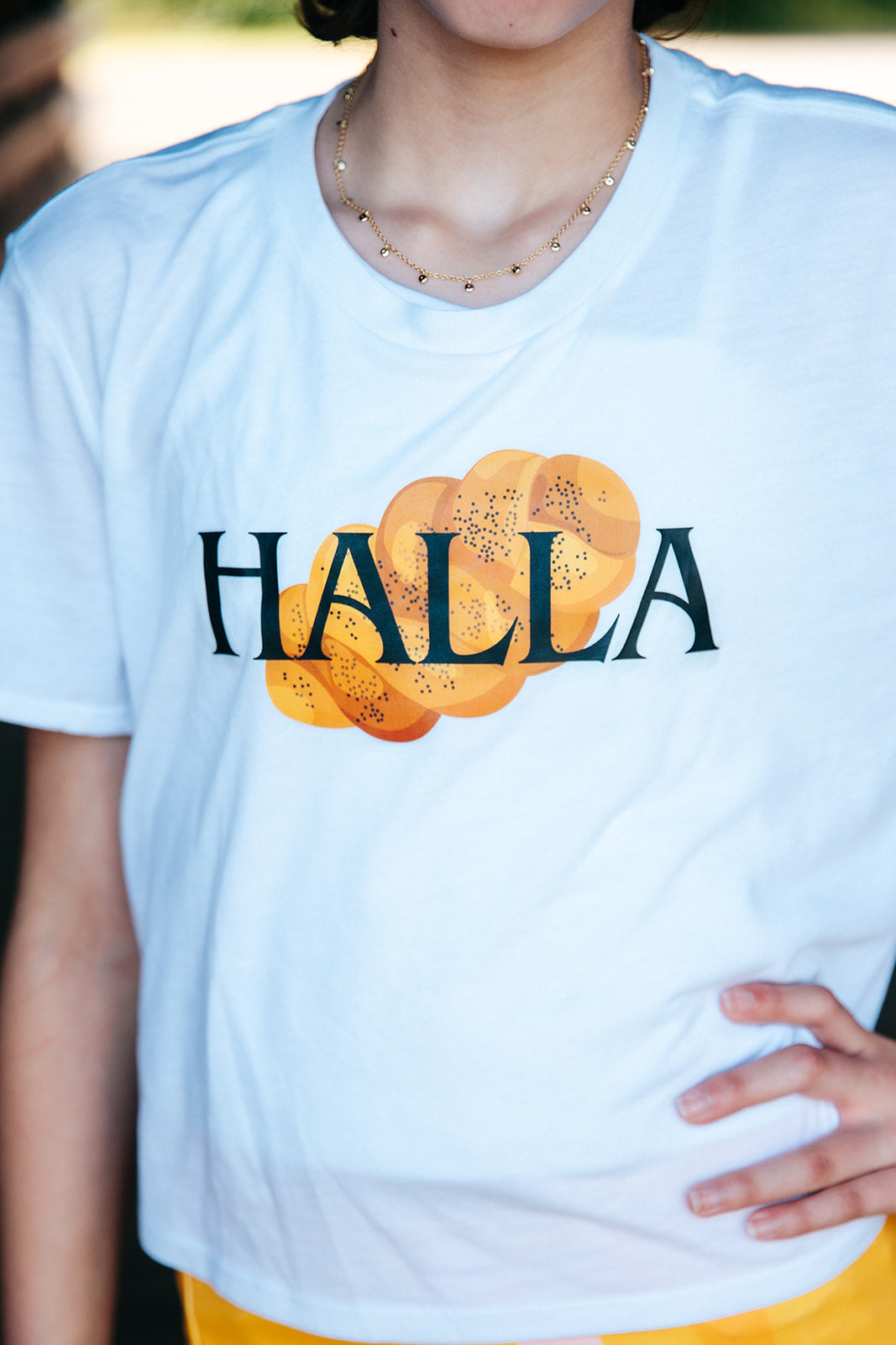 Halla Challah Women's Flowy Cropped Tee