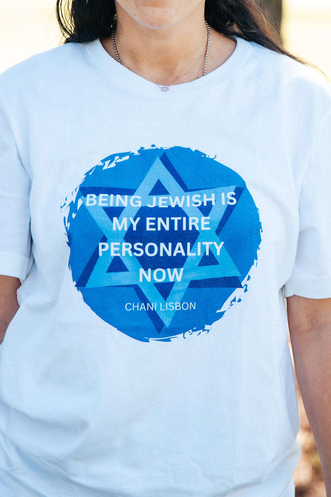 Chani Libson Jewish Personality Quote Design G Blue Unisex Jersey Short Sleeve Tee