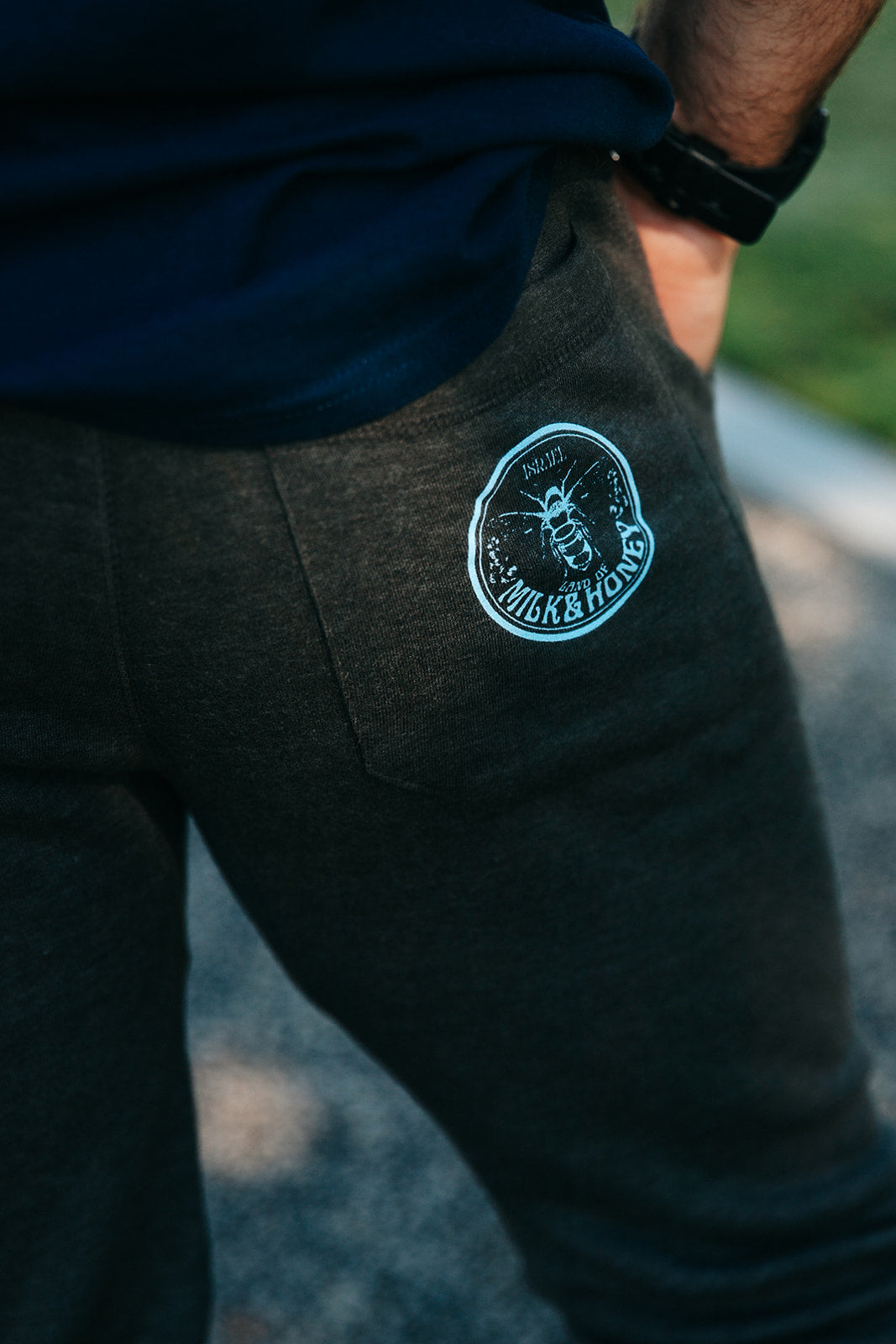 Israel Blue Milk & Honey Badge Unisex Fleece Joggers