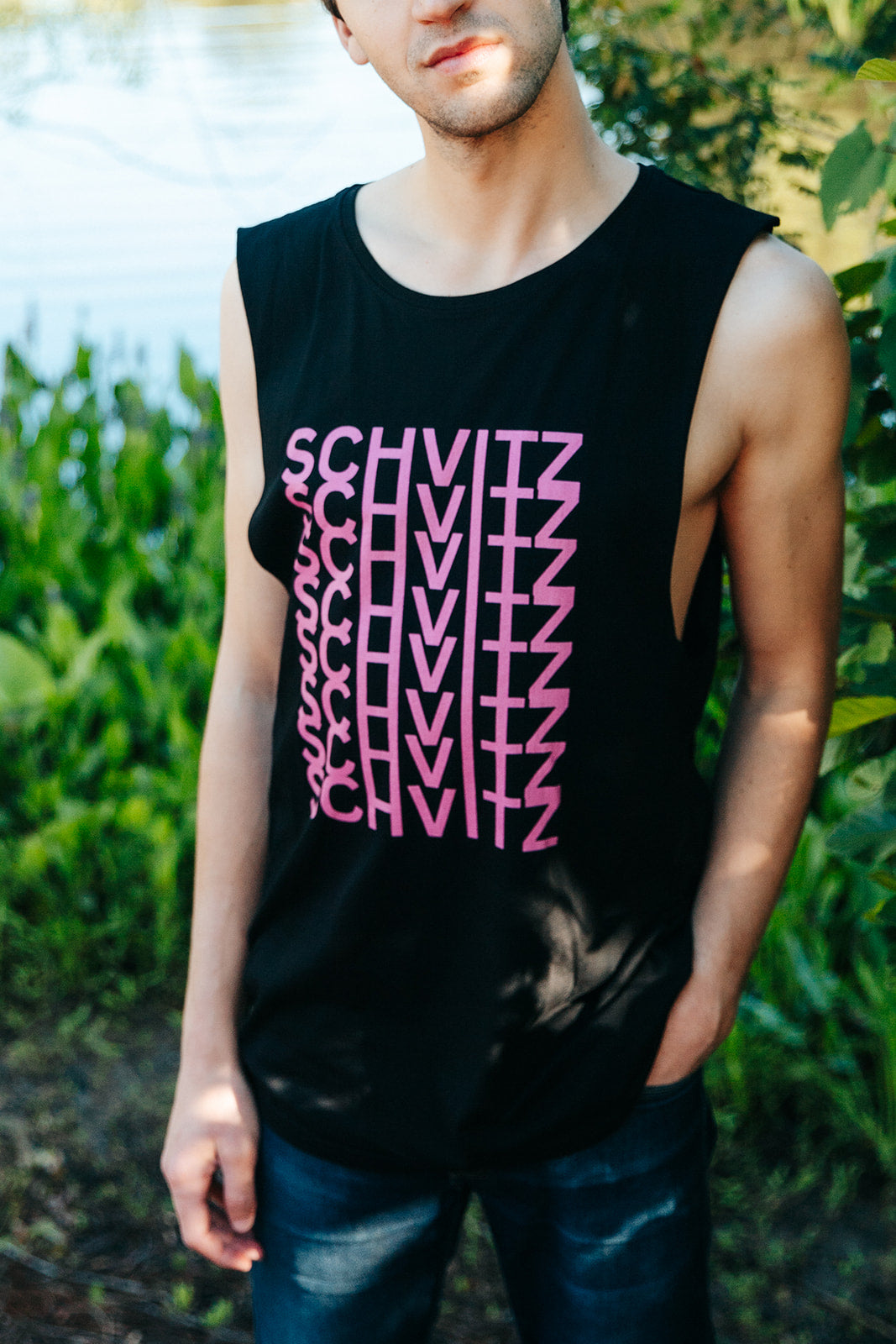 Pink Multi Schvitz Unisex Barnard Tank