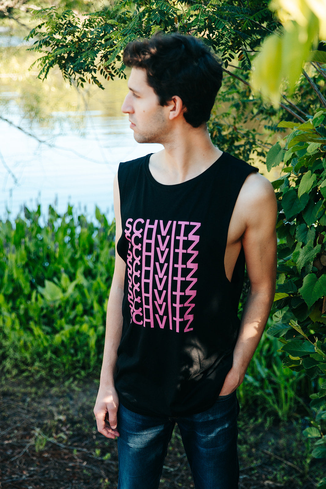 Pink Multi Schvitz Unisex Barnard Tank