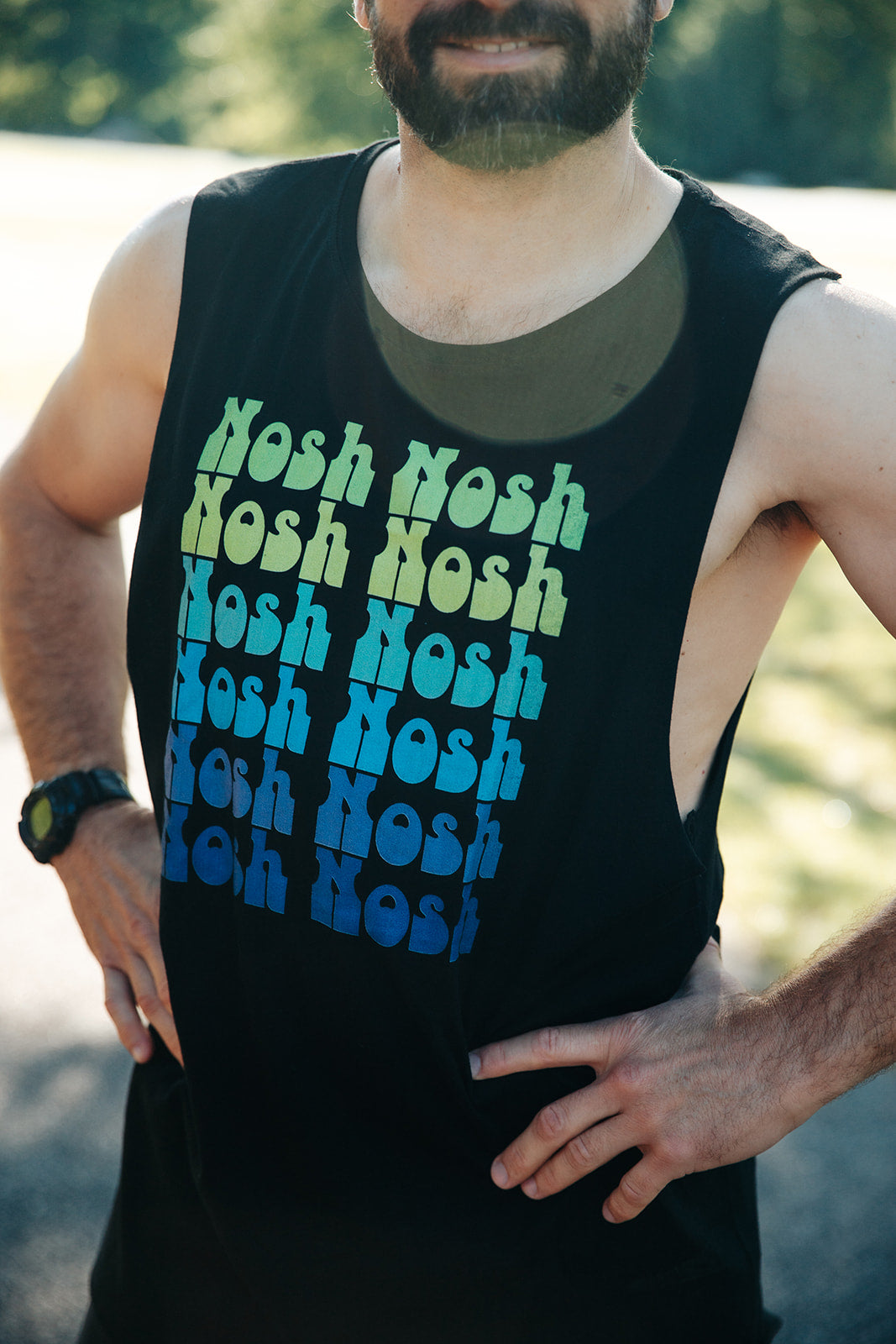 Nosh Nosh Green To Blue Unisex Barnard Tank