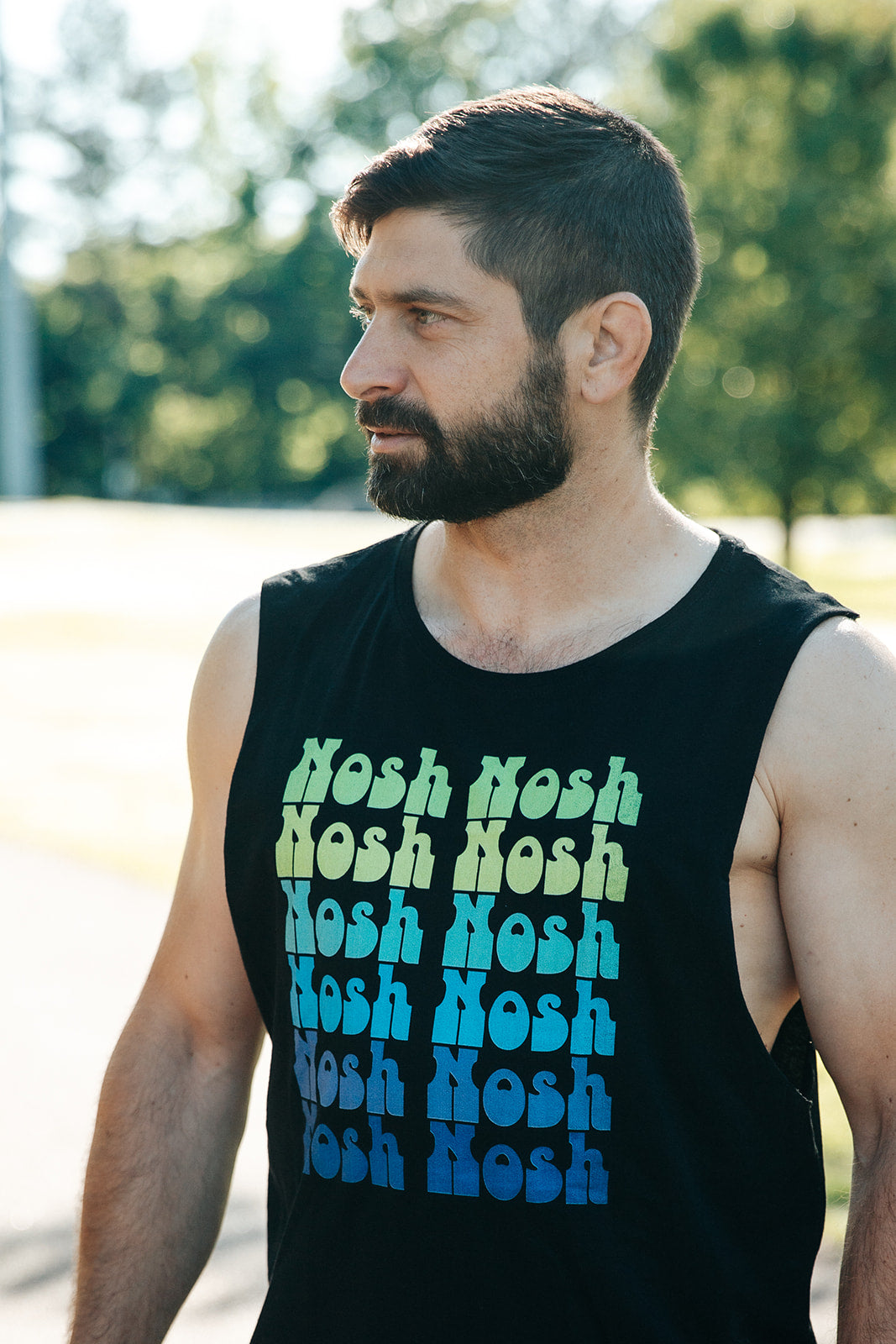 Nosh Nosh Green To Blue Unisex Barnard Tank