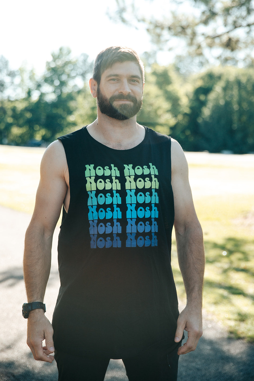 Nosh Nosh Green To Blue Unisex Barnard Tank