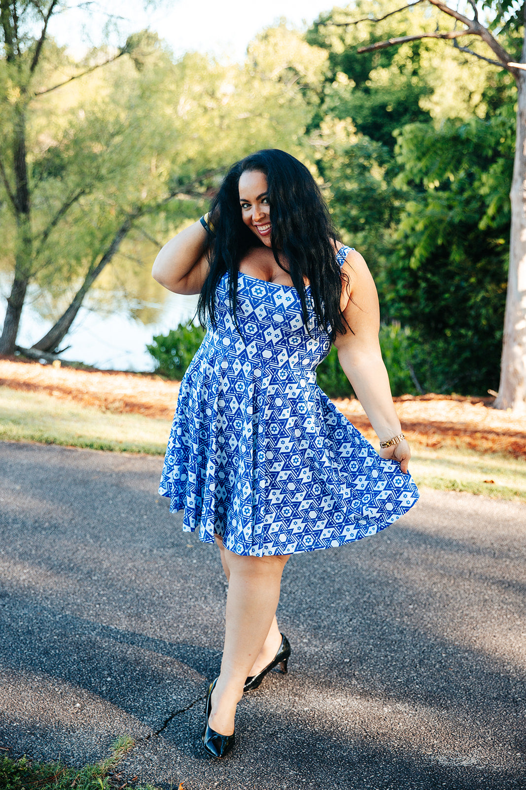 Maayan on White Women's Skater Dress