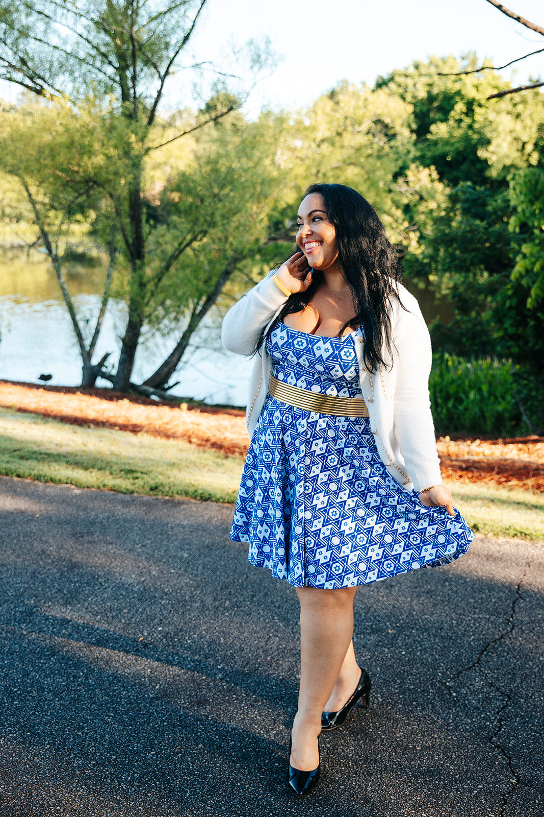 Maayan on White Women's Skater Dress