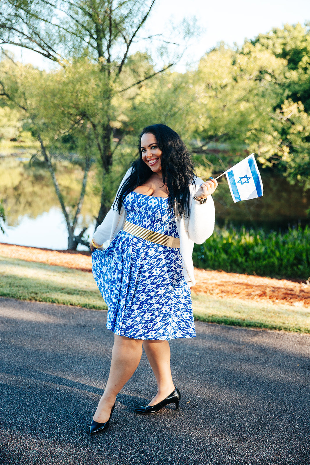 Maayan on White Women's Skater Dress